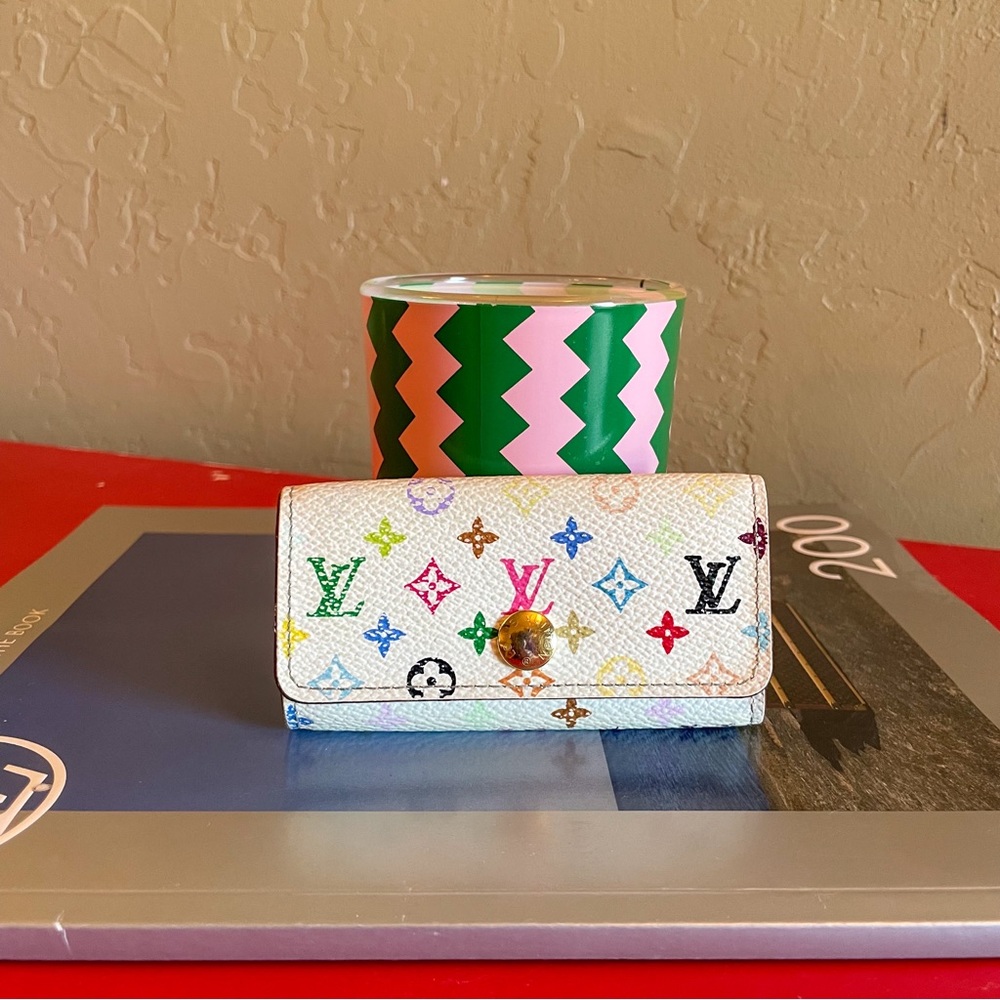 Louis Vuitton Multicolor Monogram 4 Key Case‎ Authentic Pink Green Blue Purple